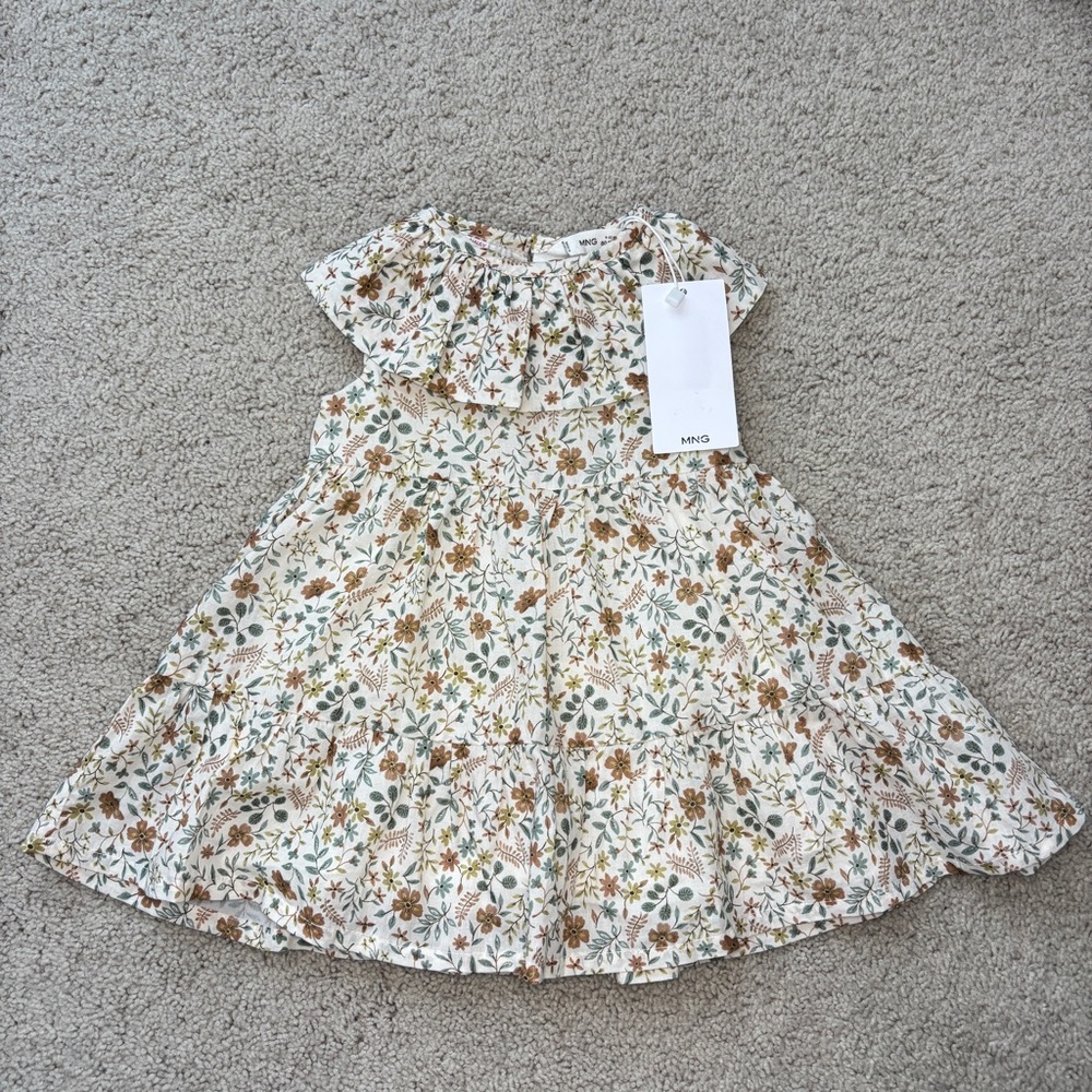 Mango Baby Girl Floral Ruffle Dress